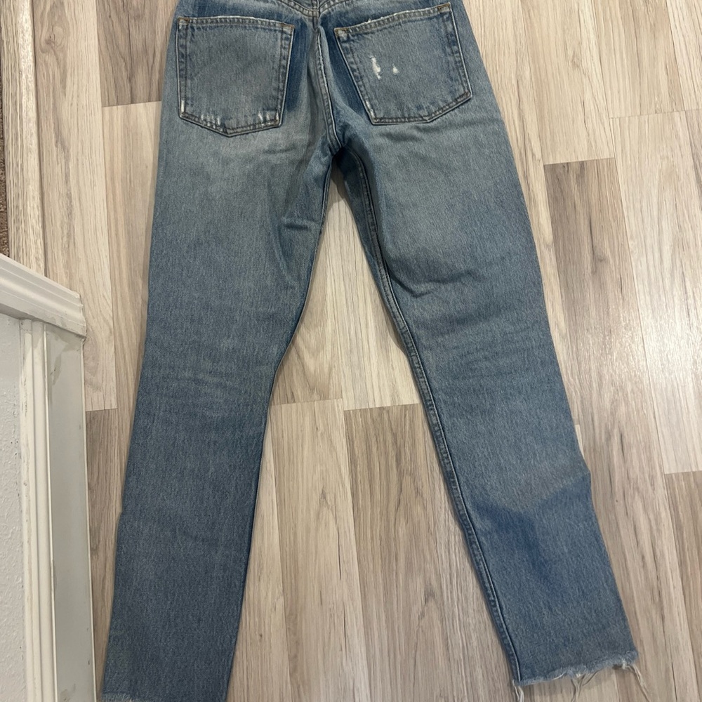 Distressed Blue Jeans